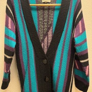 Striped Black and Purple Women's Sweater